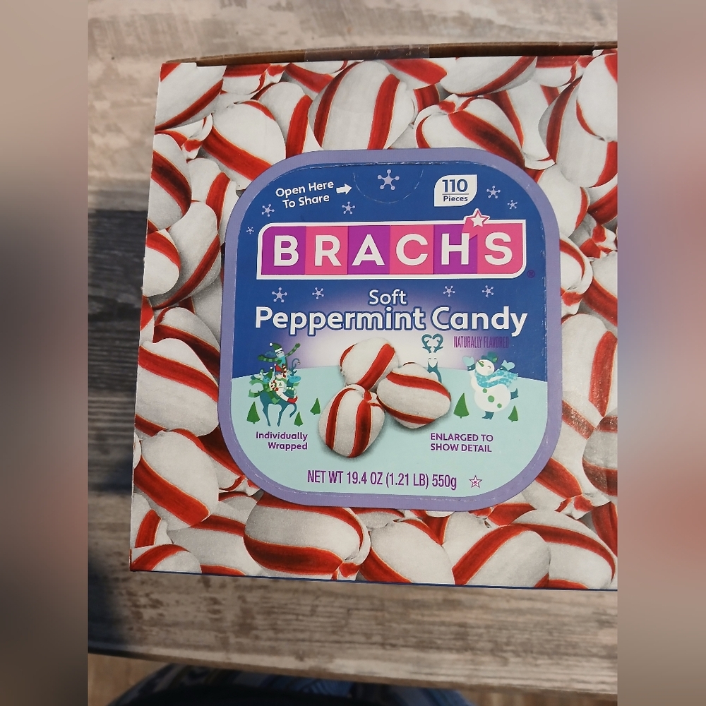 Sealed Brach's Holiday Soft Peppermint Candies, 19.4 Ounce Box Exp 06/2027